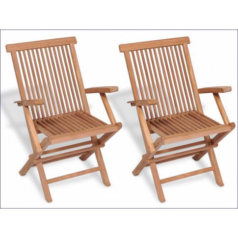 Szczegółowe zdjęcie nr 4 produktu Składane drewniane krzesła ogrodowe Soriano 2X - 2 szt