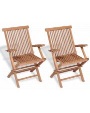 Składane drewniane krzesła ogrodowe Soriano 2X - 2 szt w sklepie Edinos.pl