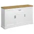 Długa komoda do sypialni biały + dąb harbor Epium 4X