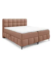 Pomarańczowe łóżko kontynentalne z zagłówkiem 5 rozmiarów - Ravesso w sklepie Edinos.pl