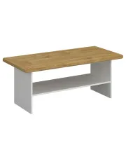 Klasyczna ława z półką biały + dąb harbor - Epium 5X w sklepie Edinos.pl