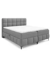 Szare tapicerowane łóżko kontynentalne 5 rozmiarów - Ravesso w sklepie Edinos.pl