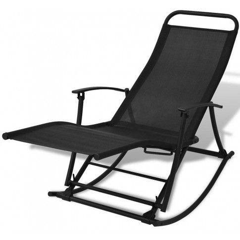 Zdjęcie produktu Metalowe bujane krzesło ogrodowe Benta - czarne.