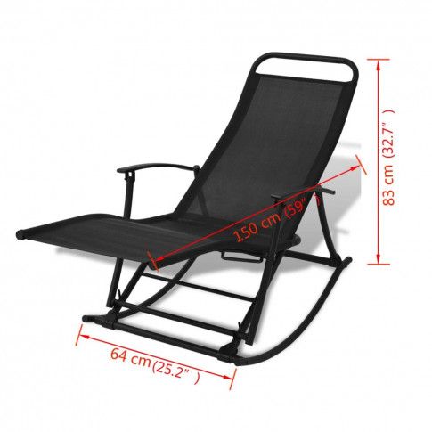 Szczegółowe zdjęcie nr 9 produktu Metalowe bujane krzesło ogrodowe Benta - czarne
