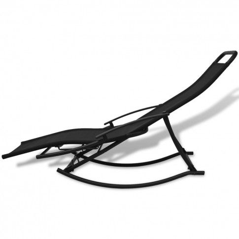 Szczegółowe zdjęcie nr 5 produktu Metalowe bujane krzesło ogrodowe Benta - czarne