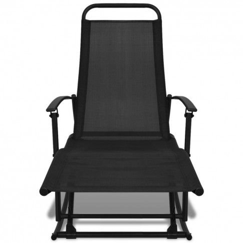 Szczegółowe zdjęcie nr 7 produktu Metalowe bujane krzesło ogrodowe Benta - czarne