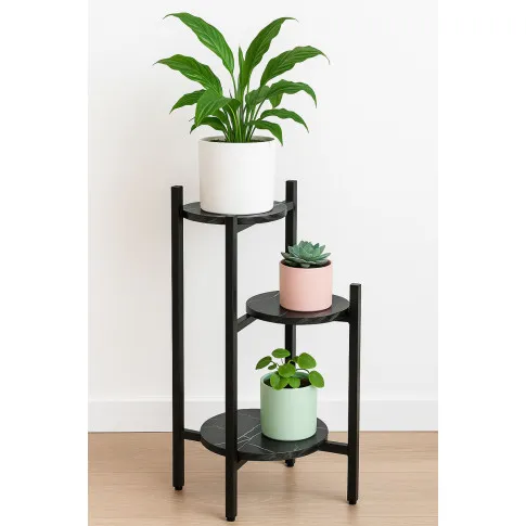 Czarny marmurowy kwietnik Retix 5X