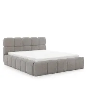 Szare nowoczesne łóżko boucle 5 rozmiarów - Mellario w sklepie Edinos.pl