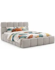 Szare nowoczesne łóżko boucle 5 rozmiarów - Mellario w sklepie Edinos.pl
