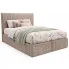 Beżowe sztruksowe łóżko kontynentalne Masseno