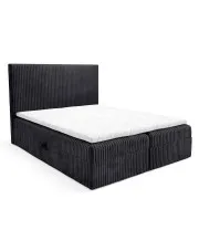 Czarne łóżko kontynentalne z pojemnikiem 5 rozmiarów - Masseno w sklepie Edinos.pl