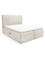 Kremowe łóżko kontynentalne 5 rozmiarów - Masseno w sklepie Edinos.pl