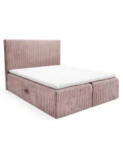 Różowe łóżko kontynentalne z pojemnikiem 5 rozmiarów - Masseno w sklepie Edinos.pl