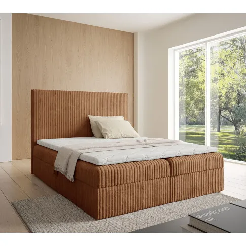 Wizualizacja wnętrza z rudym łóżkiem Masseno