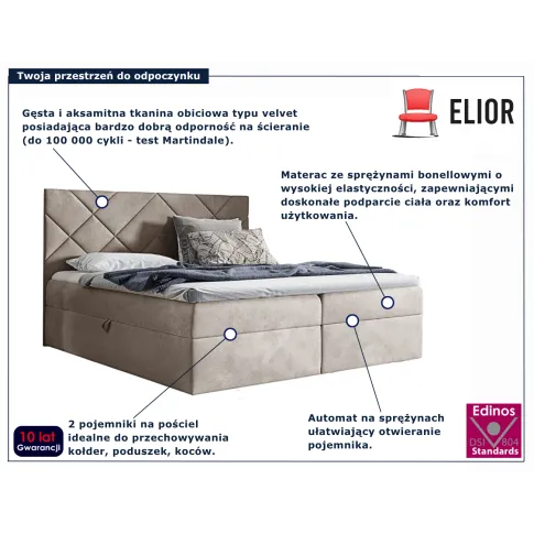 Łóżko tapicerowane Ressari beż