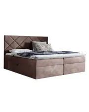 Brązowe welurowe łóżko 5 rozmiarów - Ressari w sklepie Edinos.pl