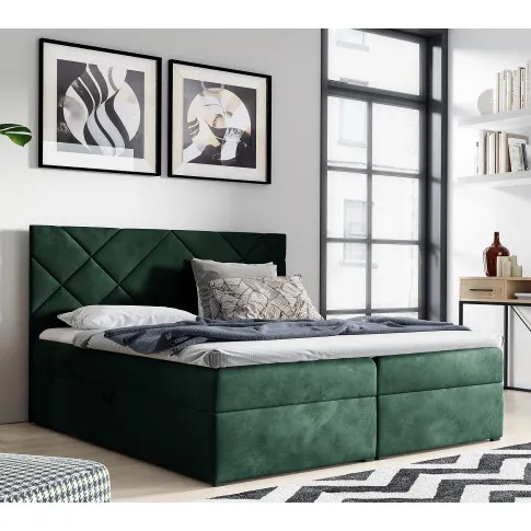 Wizualizacja wnętrza z zielonym łóżkiem Ressari