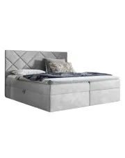 Szare łóżko pikowane z pojemnikiem 5 rozmiarów - Ressari w sklepie Edinos.pl