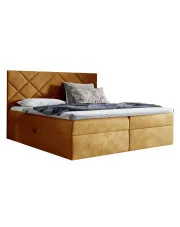 Żółte łóżko pikowane z pojemnikiem 5 rozmiarów - Ressari w sklepie Edinos.pl