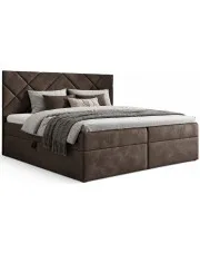 Ciemnobrązowe łóżko pikowane 5 rozmiarów - Ressari w sklepie Edinos.pl