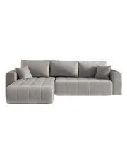 Jasnoszary nowoczesny narożnik rozkładany - Ressani w sklepie Edinos.pl