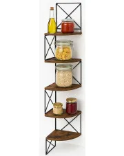 Narożna półka ścienna do spiżarni rustykalny brąz - Lantio w sklepie Edinos.pl