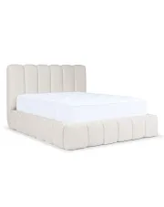 Kremowe łóżko tapicerowane chmurka 5 rozmiarów - Nuvessa w sklepie Edinos.pl