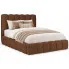 Brązowe łóżko tapicerowane z pojemnikiem 5 rozmiarów - Nuvessa