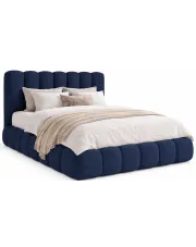 Granatowe nowoczesne łóżko tapicerowane 5 rozmiarów - Nuvessa w sklepie Edinos.pl