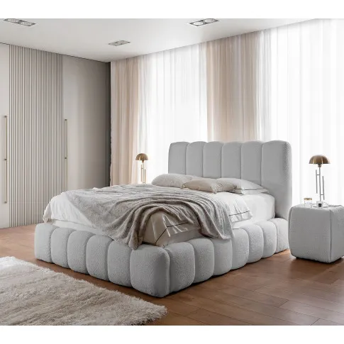 Wizualizacja wnętrza z szarym łóżkiem Nuvessa