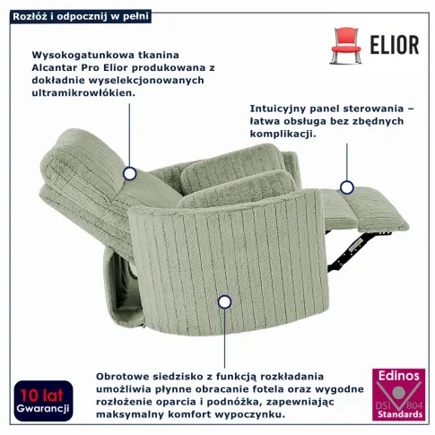szałwiowy fotel rozkładany Grover