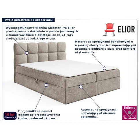 Łóżo kontynentalne Massilo beżowy