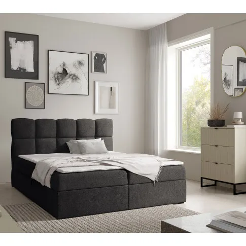 Wizualizacja wnętrza z czarnym łóżkiem Massilo