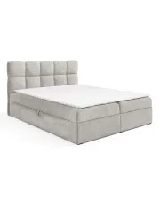 Jasnoszare tapicerowane łóżko kontynentalne 5 rozmiarów - Massilo w sklepie Edinos.pl