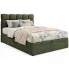 Zielone łóżko tapicerowane z pojemnikiem 5 rozmiarów - Massilo