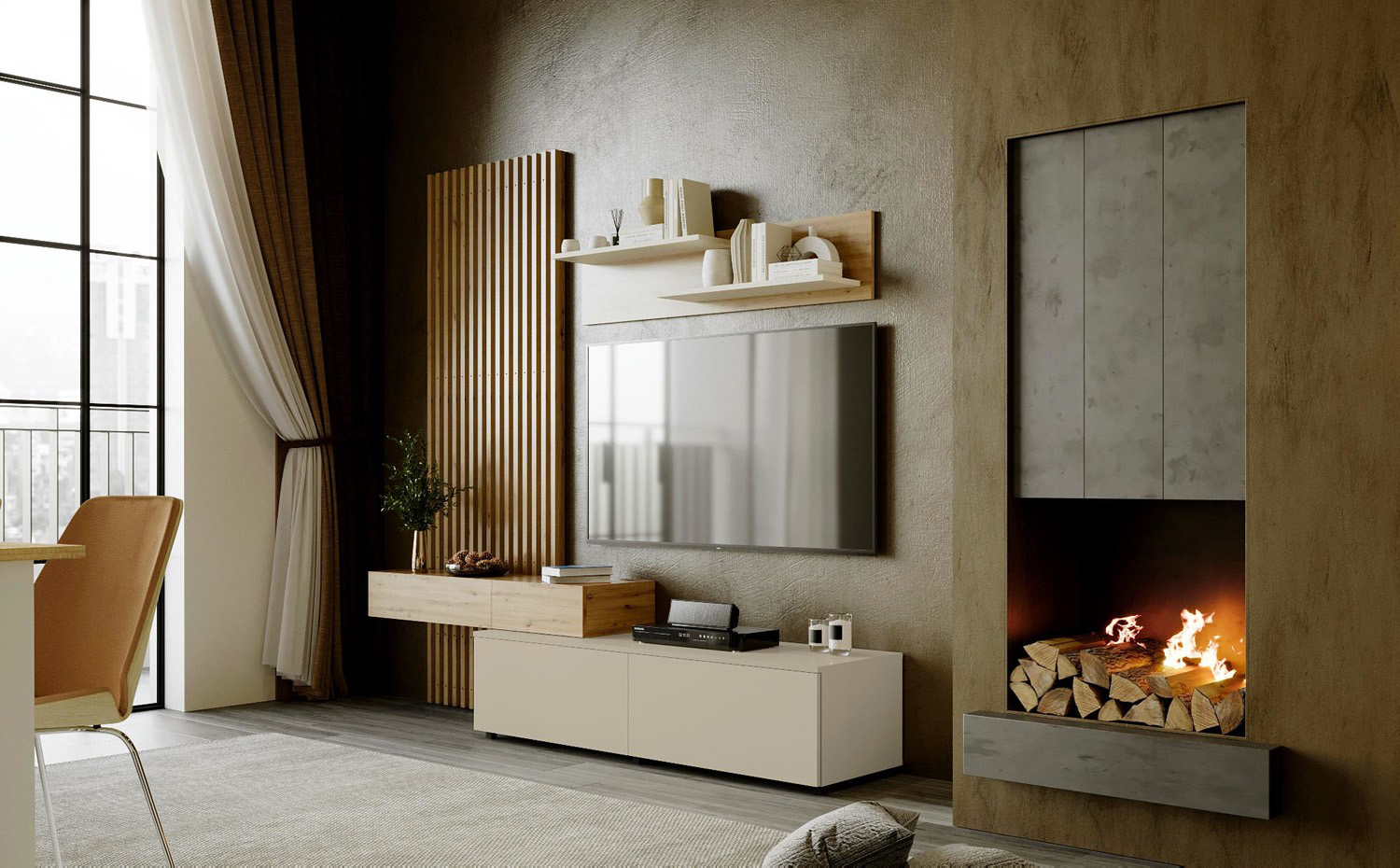 wizualizacja komletu mebli do salonu