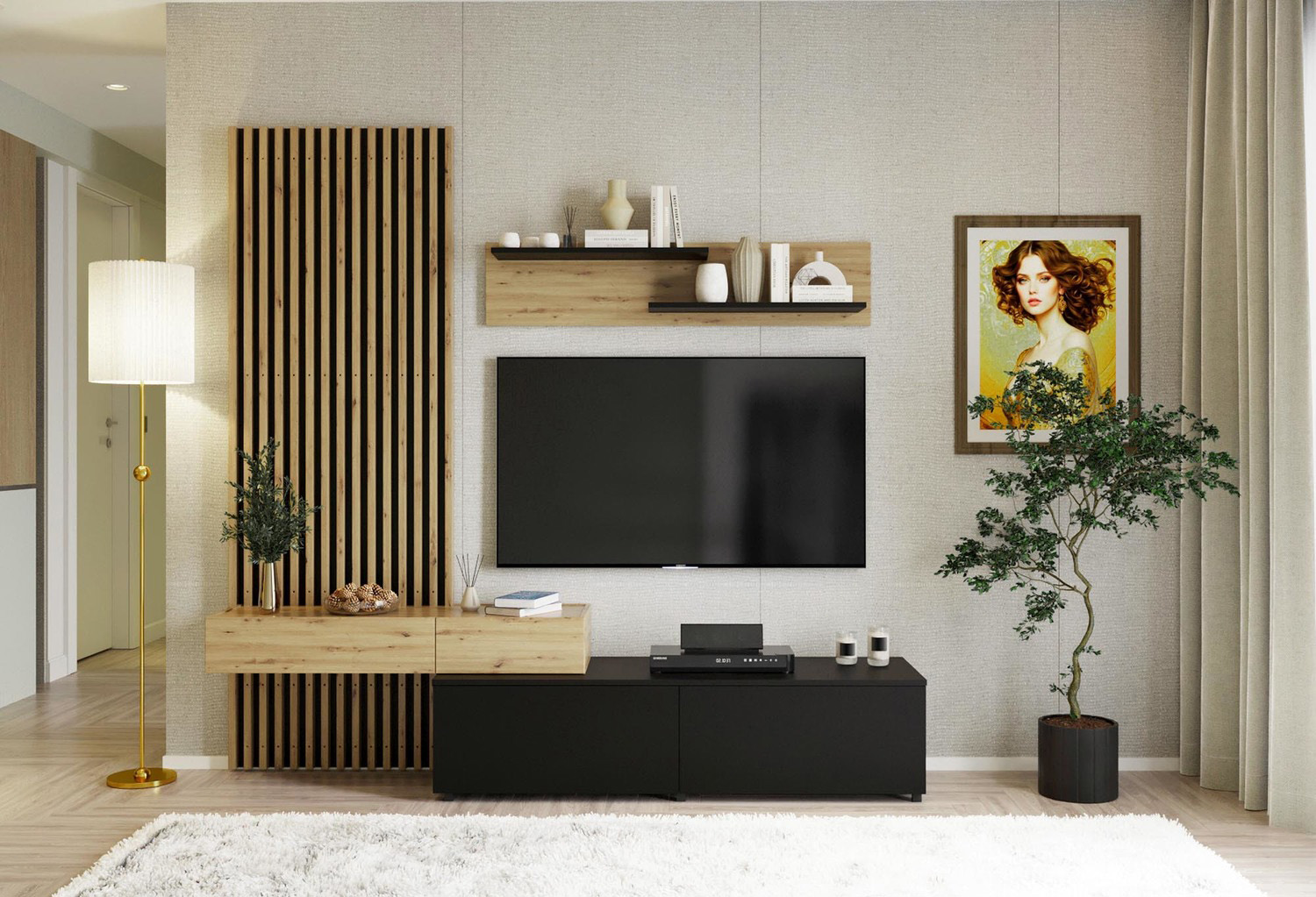 wizualizacja komletu mebli do salonu