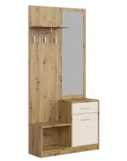 Garderoba z lustrem do przedpokoju dąb artisan+ kaszmir -  Standi w sklepie Edinos.pl