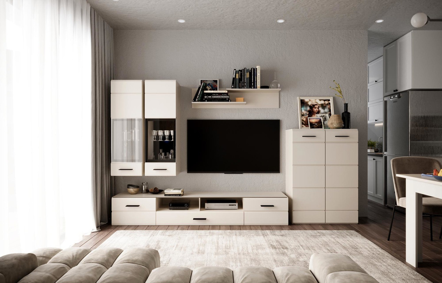 wizualizacja komletu mebli do salonu