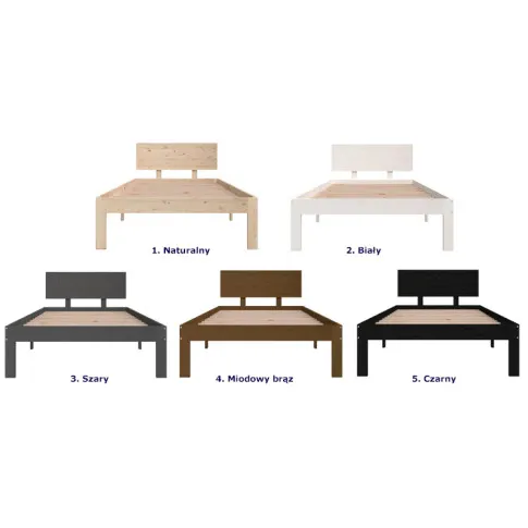 Szczegółowe zdjęcie nr 9 produktu Czarne sosnowe łóżko jednoosobowe 90x200 - Xena 3X