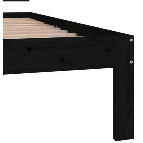 Szczegółowe zdjęcie nr 7 produktu Czarne sosnowe łóżko jednoosobowe 90x200 - Xena 3X