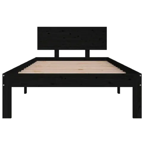 Szczegółowe zdjęcie nr 5 produktu Czarne sosnowe łóżko jednoosobowe 90x200 - Xena 3X