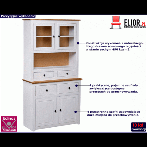 Fotografia Biały drewniany kredens - Romda z kategorii Meble do przechowywania