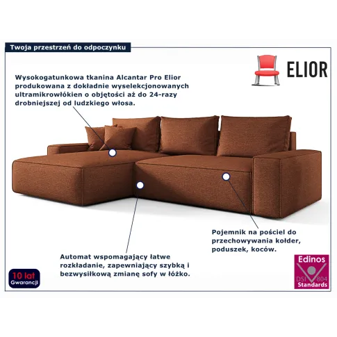 Rudy narożnik z pojemnikiem Lusvane 3X