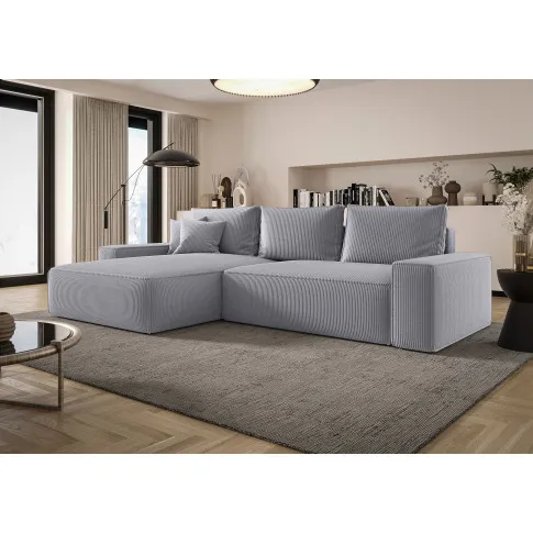 Wizualizacja wnętrza z jasnoszarym narożnikiem Lusvane 4X