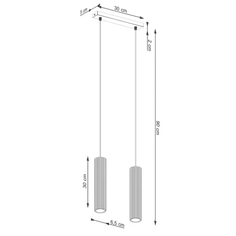 wymiary podwójnej lampy