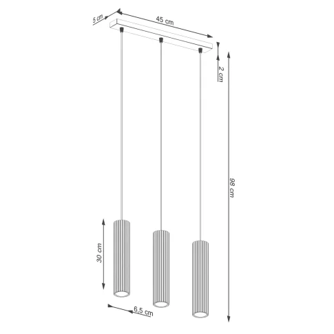 wymiary stylowej lampy
