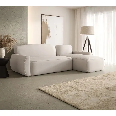 Wizualizacja wnętrza z kremowym narożnikiem Selvori 3X