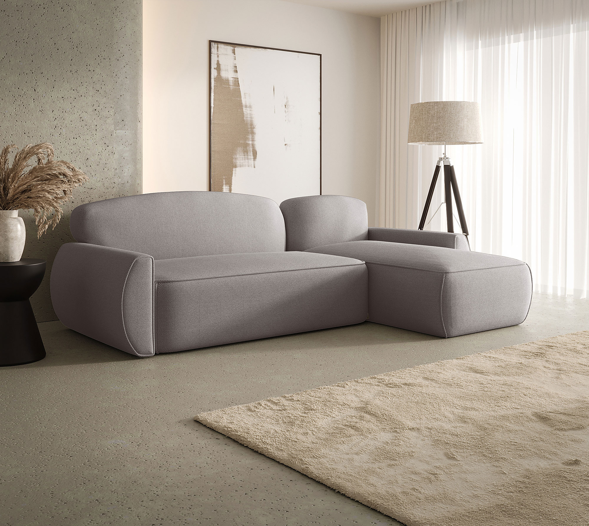 Aranżacja wnętrza z sofą w kolorze ciemnoszarym Selvori 3X