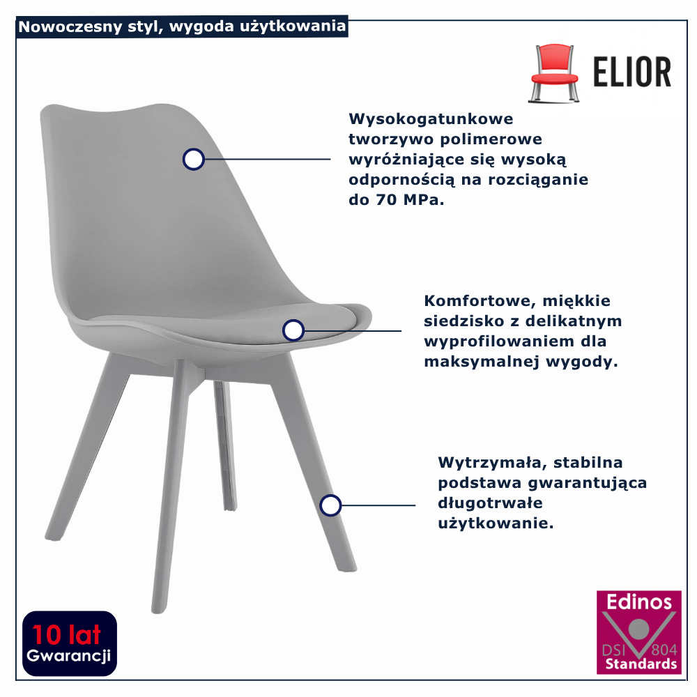 infografika szarego krzesła